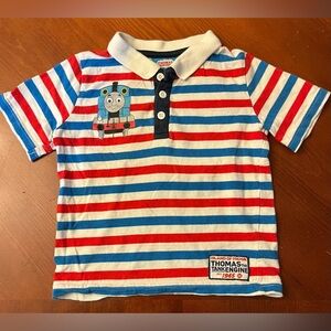 Vintage Thomas & Friends • Graphic Striped Polo Shirt Island of Sodor 3-4 Years